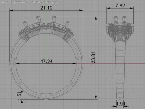 3stone ring 3D Modell