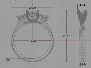 3stone ring Model 3D