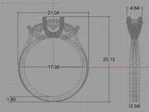 3stone ring 3D Model