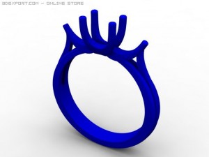 3stone ring Model 3D