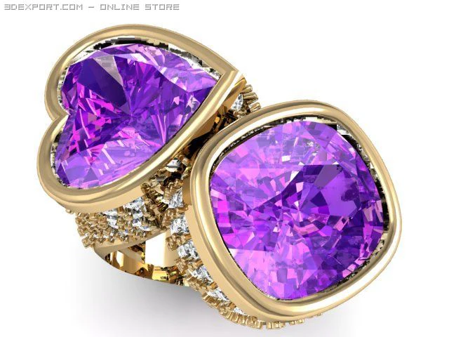 fancy ring 3D Model .c4d .max .obj .3ds .fbx .stl .blend