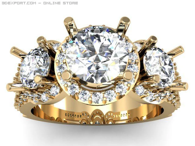 engagement ring 3D Model .c4d .max .obj .3ds .fbx .stl .blend 