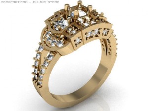 engagement ring Model 3D