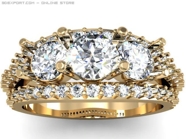 engagement ring 3D Model .c4d .max .obj .3ds .fbx .stl .blend