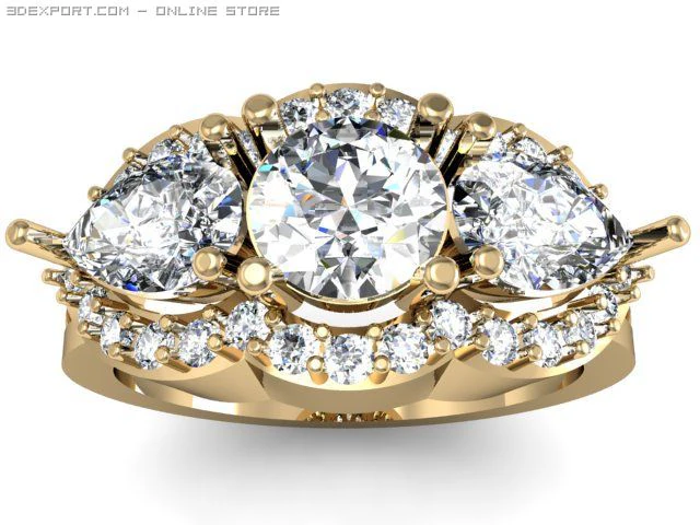 婚約指輪 3Dモデル .c4d .max .obj .3ds .fbx .stl .blend 