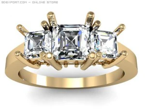 3ストーンリング 3Dモデル