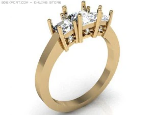 3stone ring 3D Model
