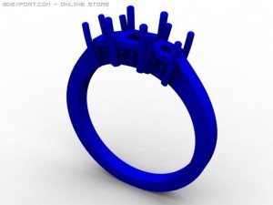 3stone ring Model 3D