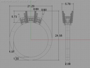 3stone ring Model 3D