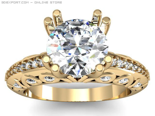engagement ring 3D Model .c4d .max .obj .3ds .fbx .stl .blend 