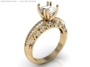 engagement ring 3D Model