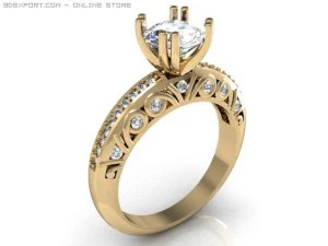 engagement ring 3D Model