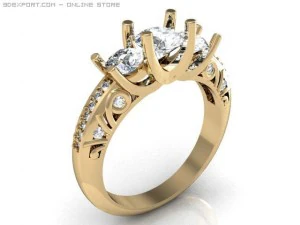 anello di fidanzamento Modello 3D