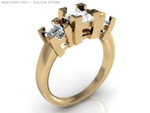 3stone ring 3D-Modell