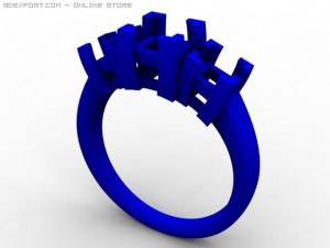 3stone ring Modelo 3D