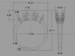 3stone ring Modelo 3D