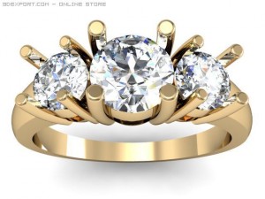 3stone ring 3D-Modell