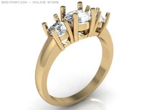 3stone ring 3D Model