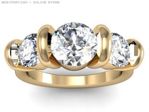 3stone ring Model 3D