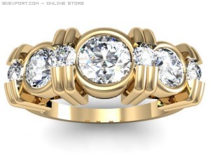 3stone ring Model 3D