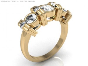 3stone ring 3D Model