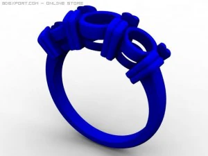 Anello a 3 pietre Modello 3D