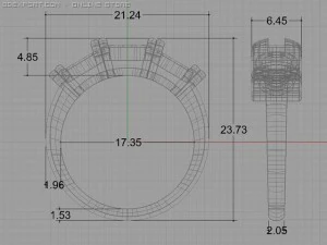 Anello a 3 pietre Modello 3D