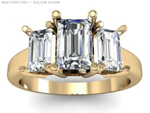 3stone ring 3D Model