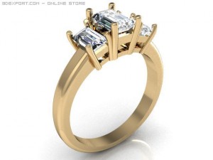 3stone ring 3D Model
