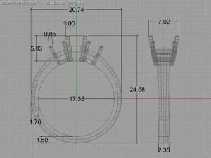 3stone ring 3D Model