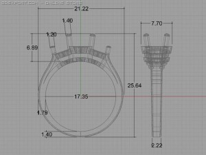 3stone ring Modèle 3D