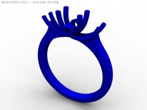 3stone ring Model 3D