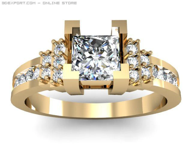 engagement ring 3D Model .c4d .max .obj .3ds .fbx .stl .blend 