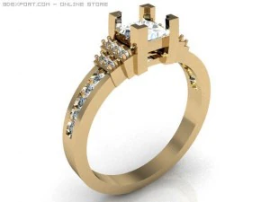 engagement ring 3D Model