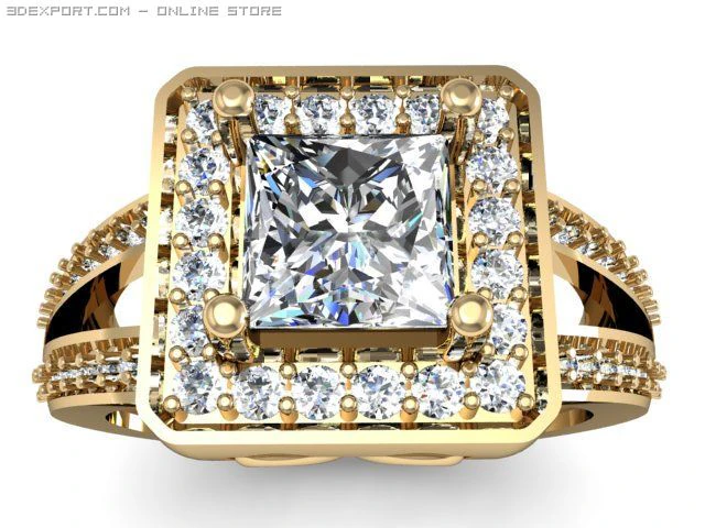 engagement ring 3D Model .c4d .max .obj .3ds .fbx .stl .blend