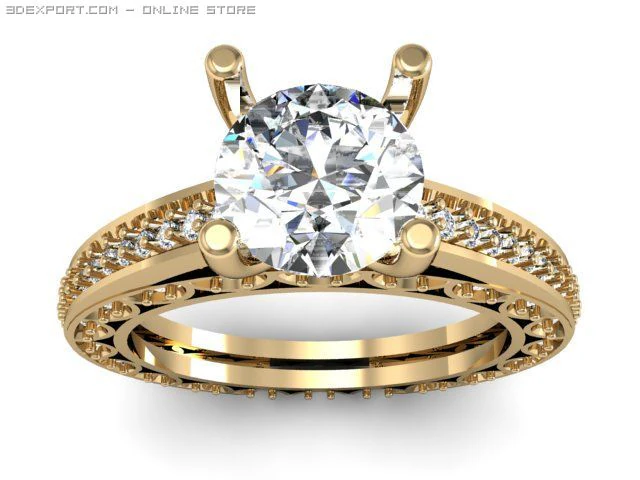 engagement ring 3D Model .c4d .max .obj .3ds .fbx .stl .blend 