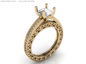 engagement ring Modello 3D