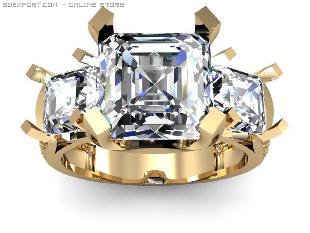 engagement ring Model 3D .c4d .max .obj .3ds .fbx .stl .blend 