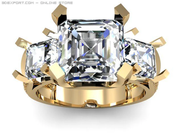 engagement ring 3D Model .c4d .max .obj .3ds .fbx .stl .blend 