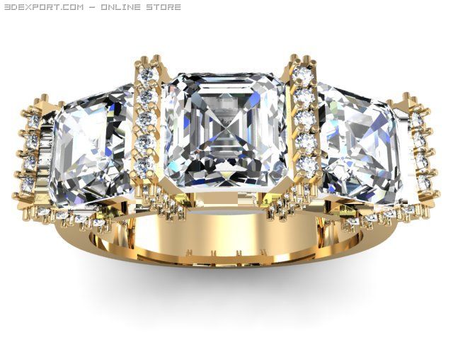 engagement ring 3D Model .c4d .max .obj .3ds .fbx .stl .blend