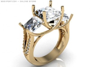 engagement ring Model 3D