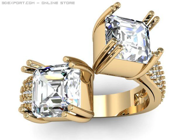 engagement ring 3D Model .c4d .max .obj .3ds .fbx .stl .blend 