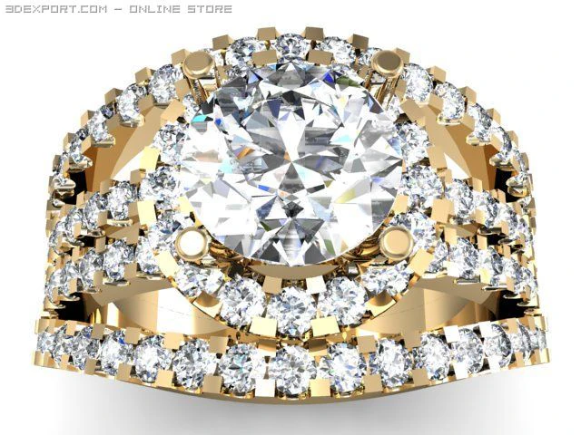 engagement ring 3D Model .c4d .max .obj .3ds .fbx .stl .blend 