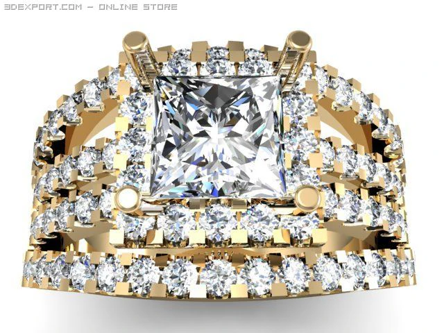 engagement ring 3D Model .c4d .max .obj .3ds .fbx .stl .blend 
