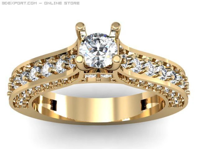 engagement ring 3D Model .c4d .max .obj .3ds .fbx .stl .blend 