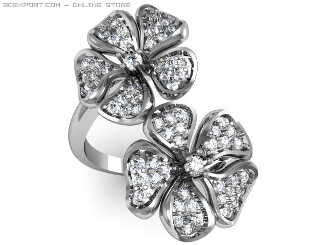 flower ring 3D-Modell .c4d .max .obj .3ds .fbx .stl .blend 