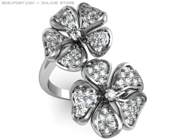 flower ring 3D Model .c4d .max .obj .3ds .fbx .stl .blend 