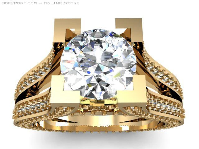 engagement ring 3D Model .c4d .max .obj .3ds .fbx .stl .blend 