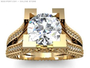 婚約指輪 3Dモデル