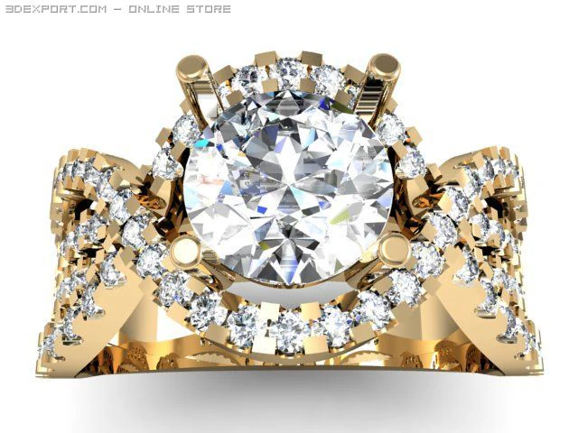 engagement ring 3D Model .c4d .max .obj .3ds .fbx .stl .blend 